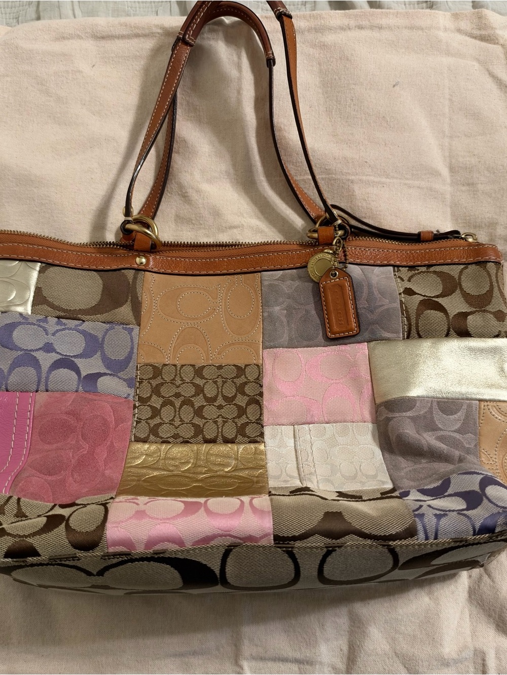 Authentic Vintage Coach F11711 Patchwork Signature Tote